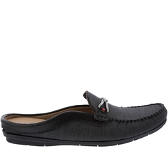 Mocassim Mule Iceberg Pespontos Jeans Preto