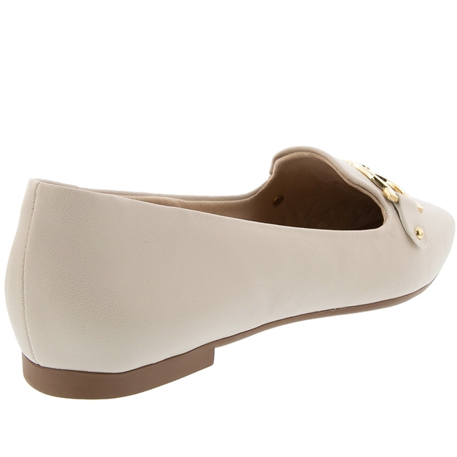 Mocassim Bebecê Detalhe Fivela Off White