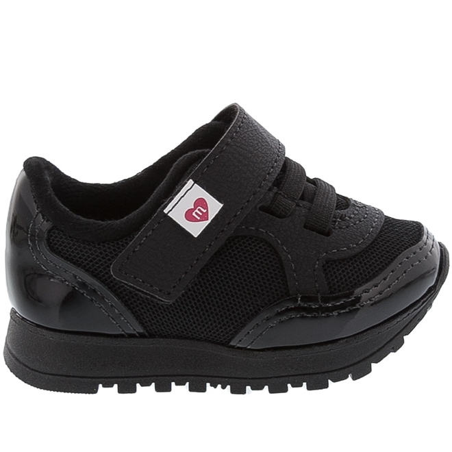 Tenis molekinha preto sales verniz