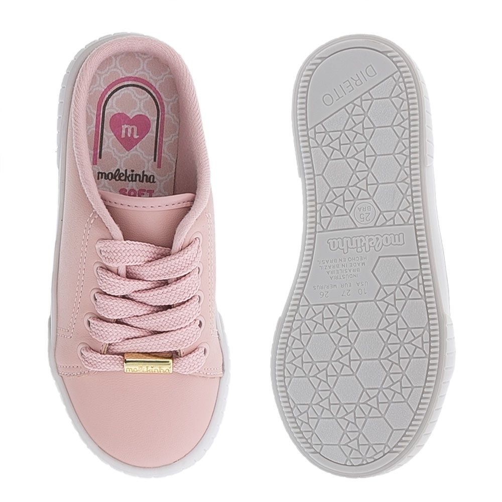 Tênis Mule Molekinha com Detalhe em Pespontos Rosa Rosa - Renner