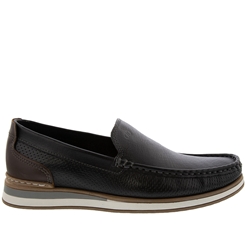 Mocassim Democrata Denin Flow Couro Preto