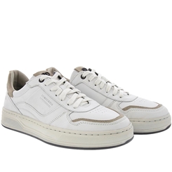 Tênis Democrata Casual Denim Bold Couro Branco