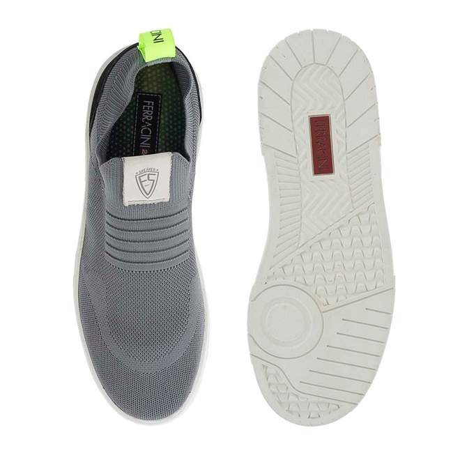 Tênis Ferracini Sampa Casual Recortes Knit Cinza