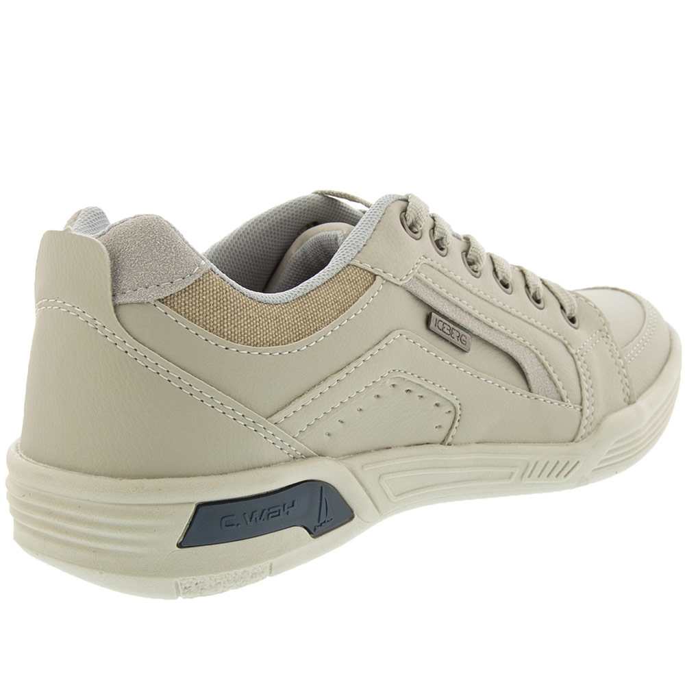 Sapatênis Iceberg Recortes Camurça Off White Bege