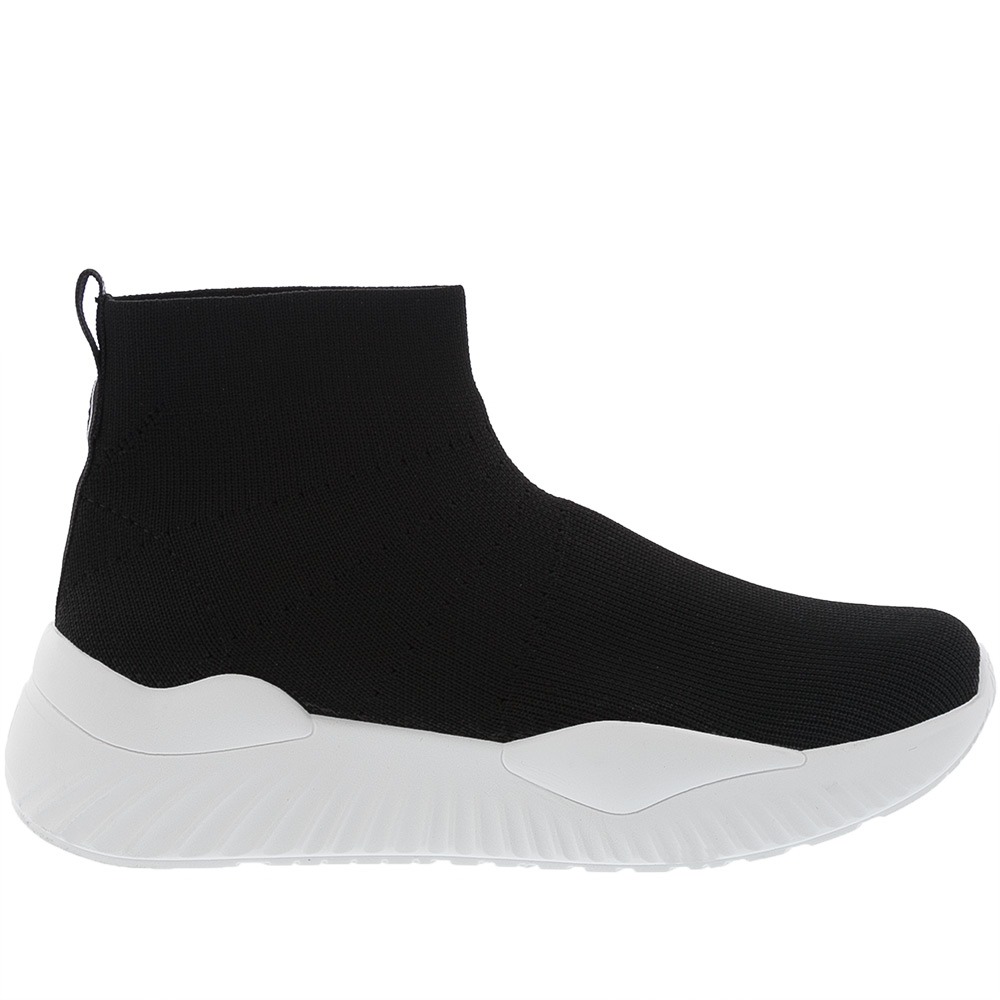 Tênis Via Marte Casual Cano Alto Knit Preto Preto
