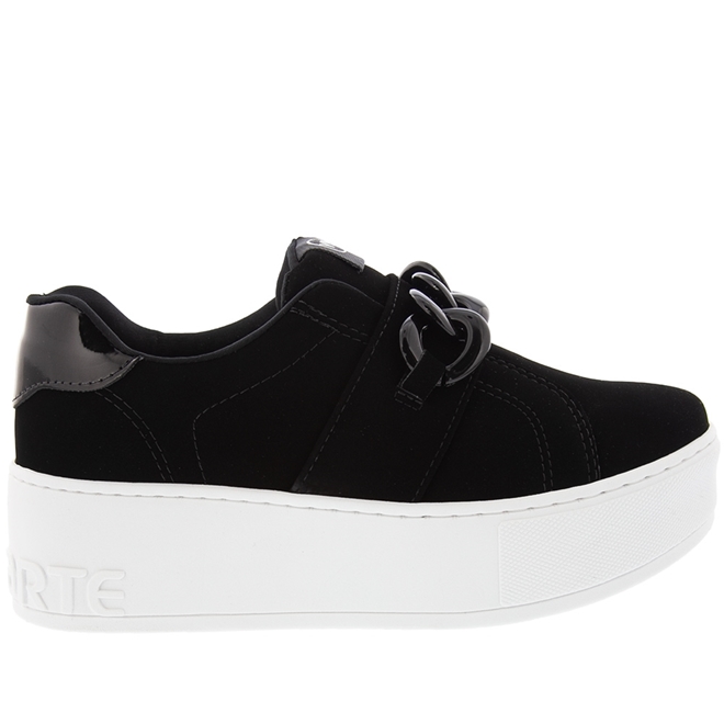 Tenis via marte preto verniz sale