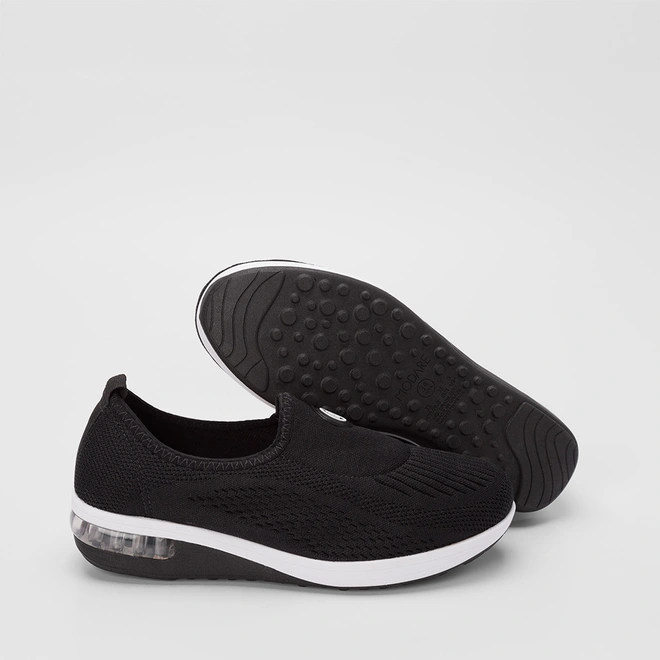 Slip On Feminino Modare Mesh Detalhe Metalizado Preto