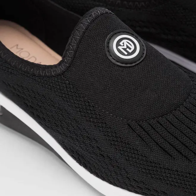 Slip On Feminino Modare Mesh Detalhe Metalizado Preto