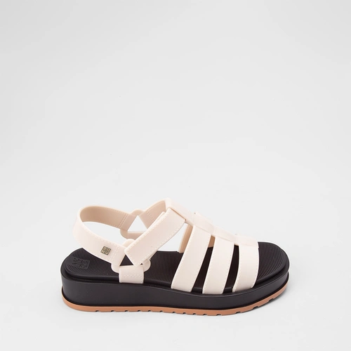 Sandália Feminina Zaxy Tiras Aranha Flatform Off White