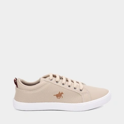 Tênis Polo Energy Casual Detalhe Perfuros Bege