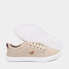 Tênis Polo Energy Casual Detalhe Perfuros Bege