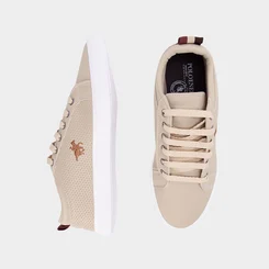 Tênis Polo Energy Casual Detalhe Perfuros Bege