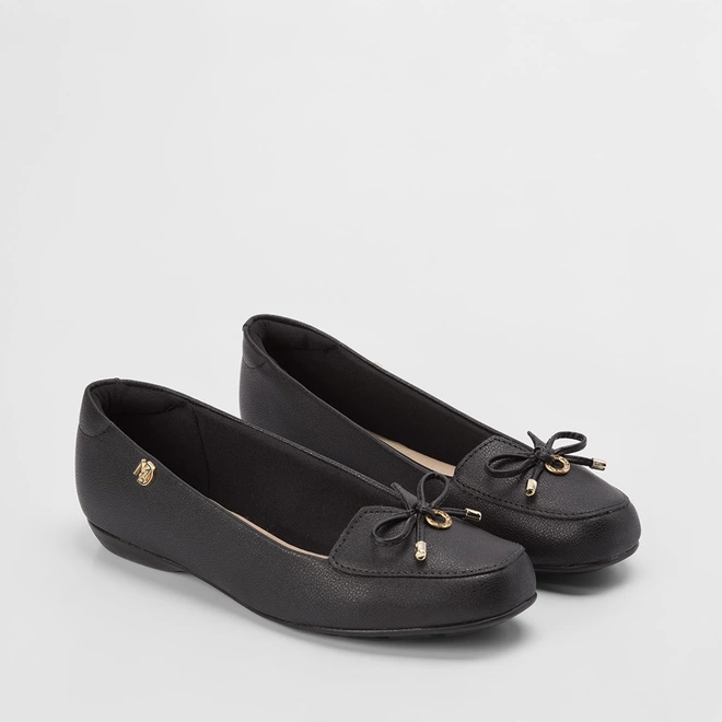 Mocassim Modare Ultraconforto Laço Pingente Preto