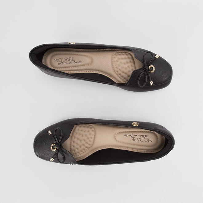 Mocassim Modare Ultraconforto Laço Pingente Preto