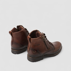 Bota Coturno Pegada Rustic Zíper Couro Marrom