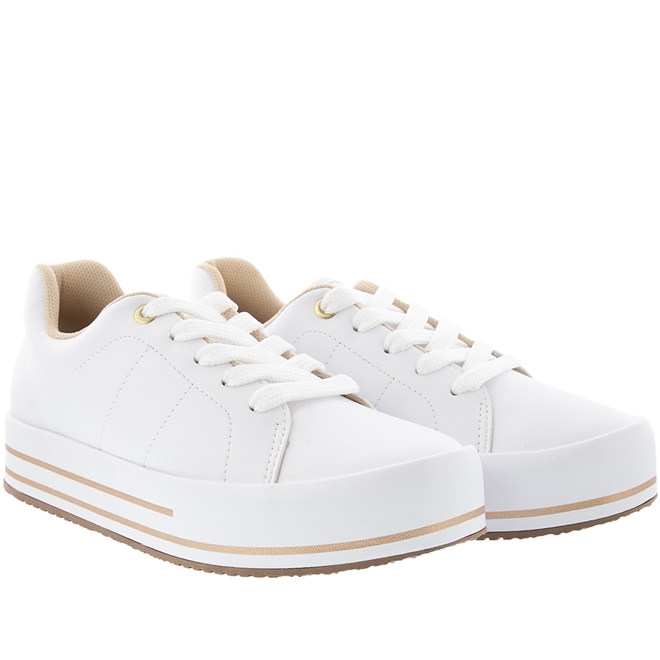 Tenis branco flatform beira rio top