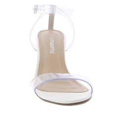 Compre Via Marte Sandália Salto Via Marte Vinil Nude Nude Online