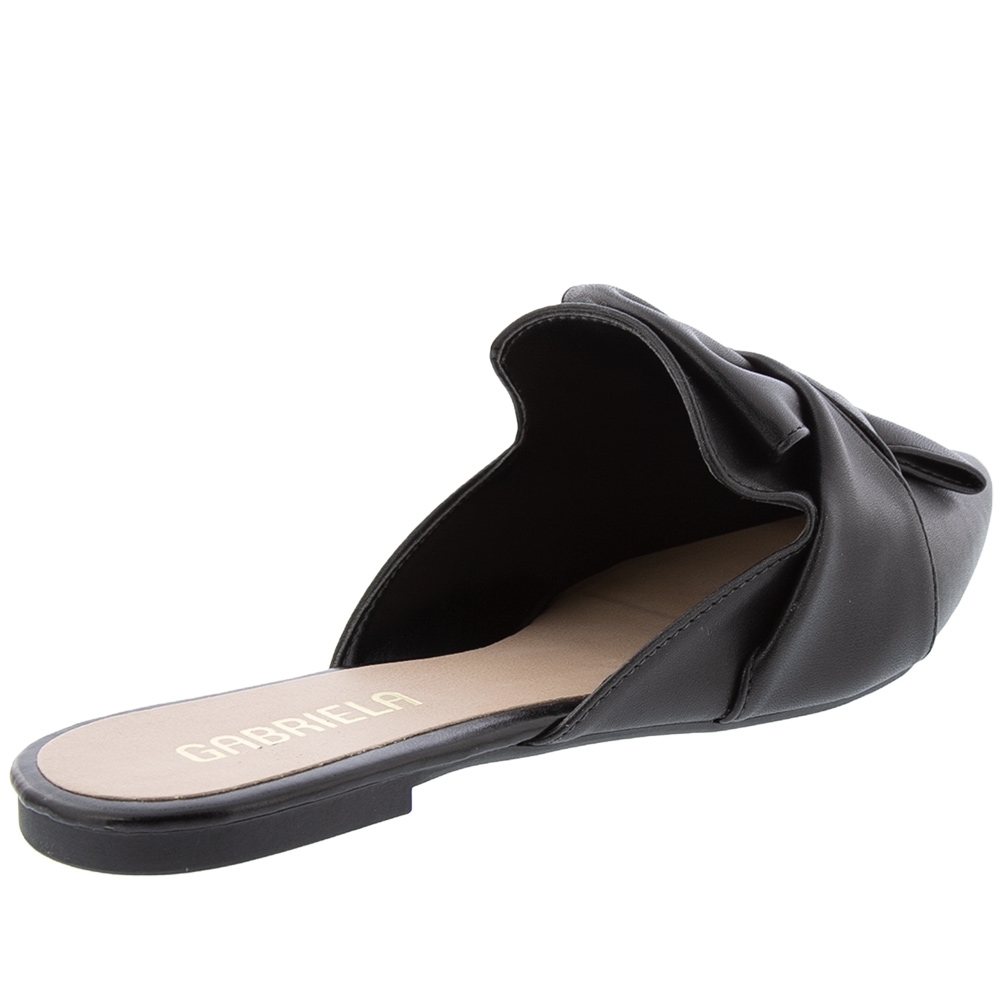 Mule Gabriela Detalhe Tira Laco Preto Preto