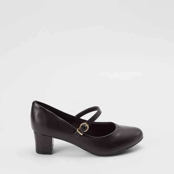 Scarpin Boneca Feminino Beira Rio Salto Bloco Preto