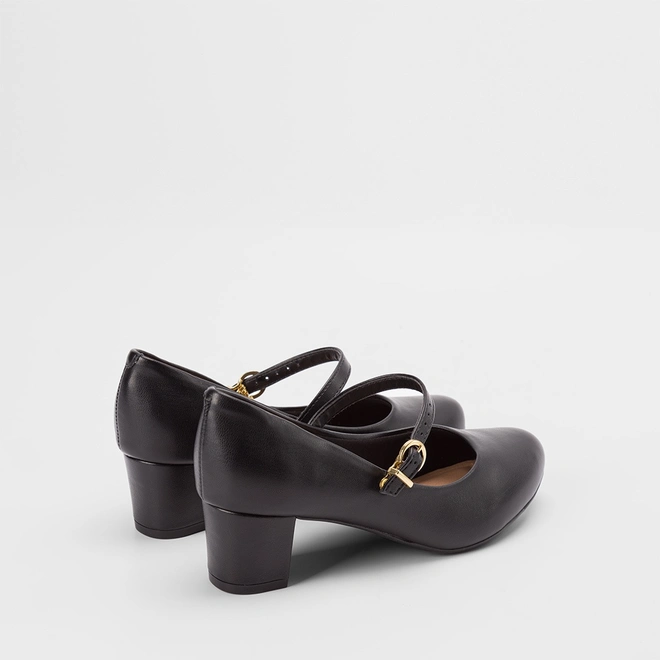 Scarpin Boneca Feminino Beira Rio Salto Bloco Preto