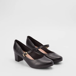 Scarpin Boneca Feminino Beira Rio Salto Bloco Preto