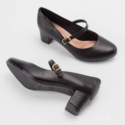 Scarpin Boneca Feminino Beira Rio Salto Bloco Preto