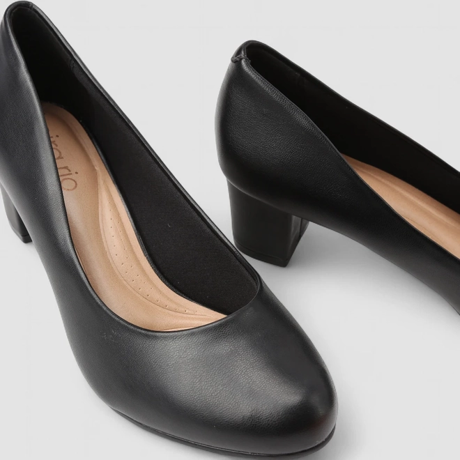 Scarpin Feminino Beira Rio Salto Bloco Preto