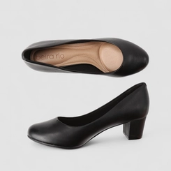Scarpin Feminino Beira Rio Salto Bloco Preto