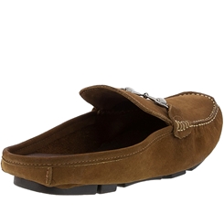 Mocassim Mule Woche Detalhe Fivela Nobuck Caramelo