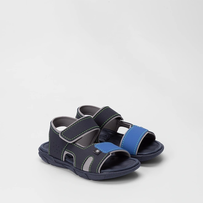 Papete Infantil Molekinho Detalhe Pespontos Azul & Marinho