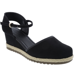 Espadrille Bebece Anabela Camurca Preto