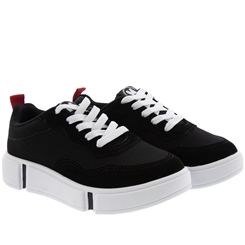 Tênis Molekinho Casual Recortes Camurça Preto