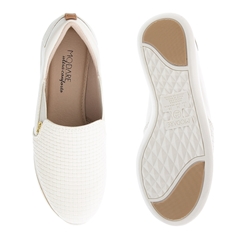 Slip On Modare Ultraconforto Anabela Texturizado Off White