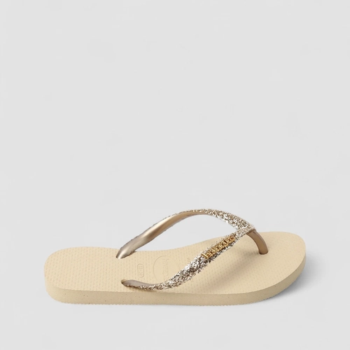 Chinelo Feminino Havaianas Original Glitter Bege