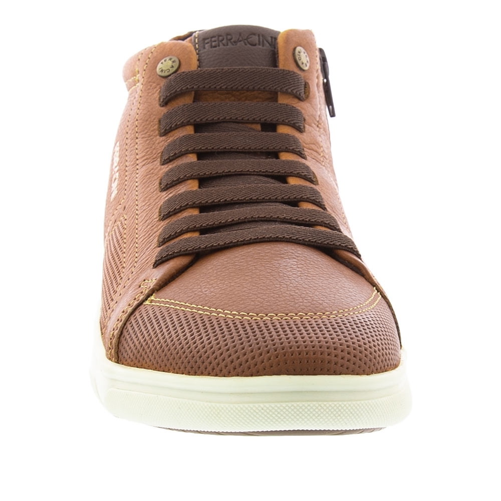 Tênis Ferracini Tauros Casual Cano Alto Couro Caramelo - Renner