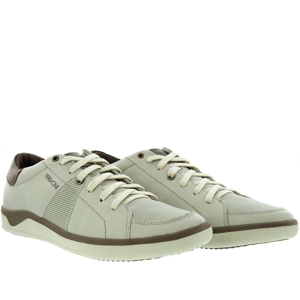 Sapatênis Ferracini Jeep Recortes Couro Cinza Cinza