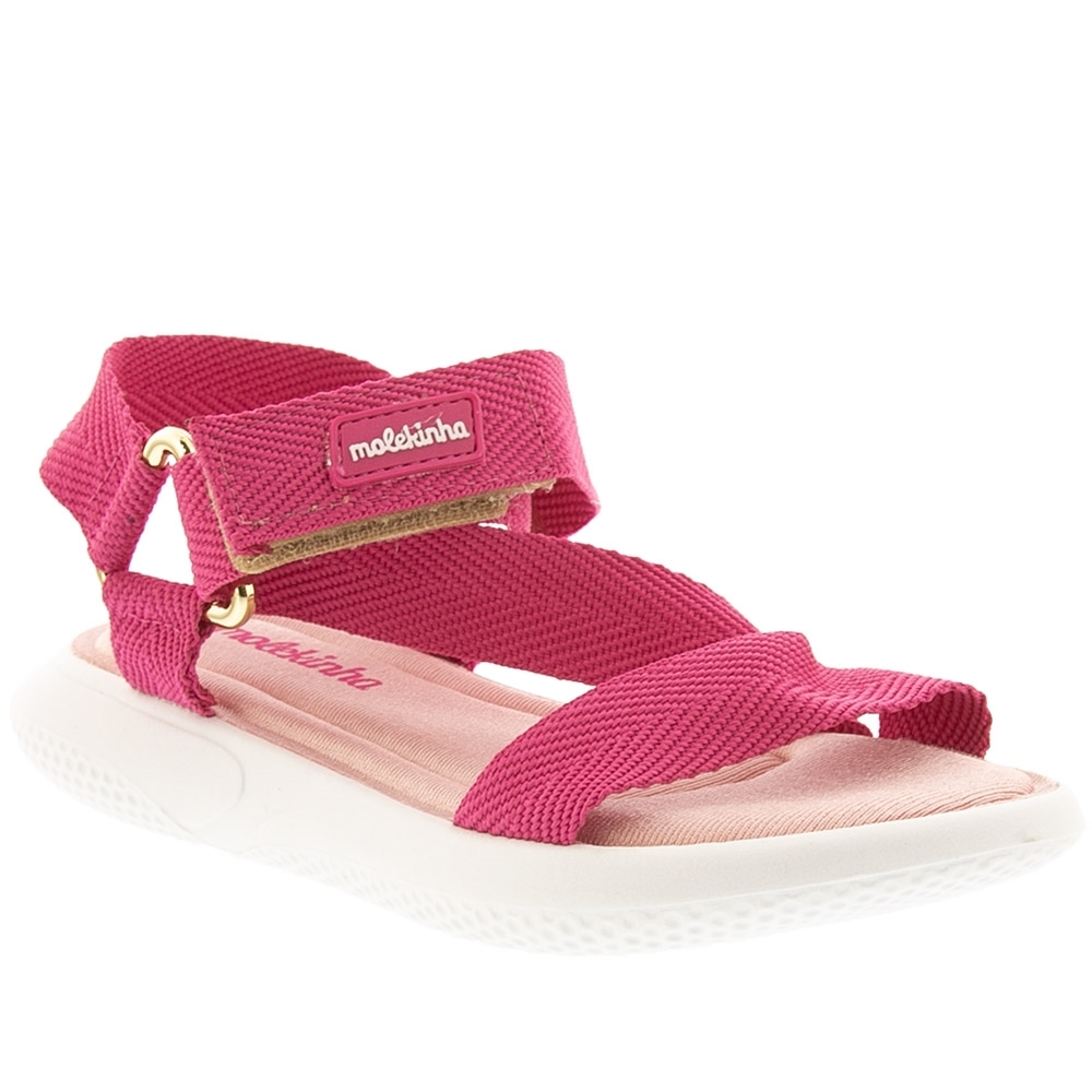 Papete Infantil Molekinha Tiras Tecido Pink Rosa