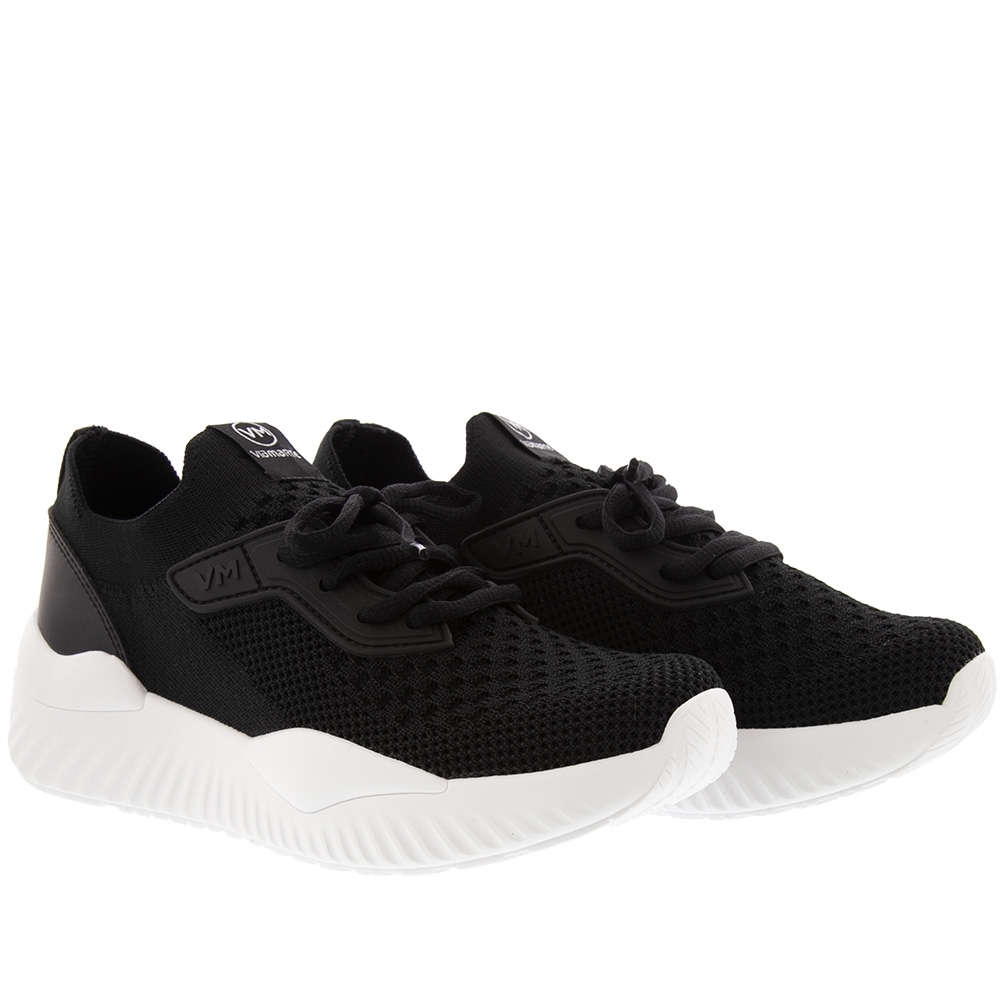 Tênis Via Marte Chunky Detalhe Recortes Knit Preto Preto - Renner