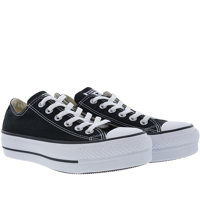 Tênis All Estrela Star Preto Chuck Taylor Lift Cano Baixo em