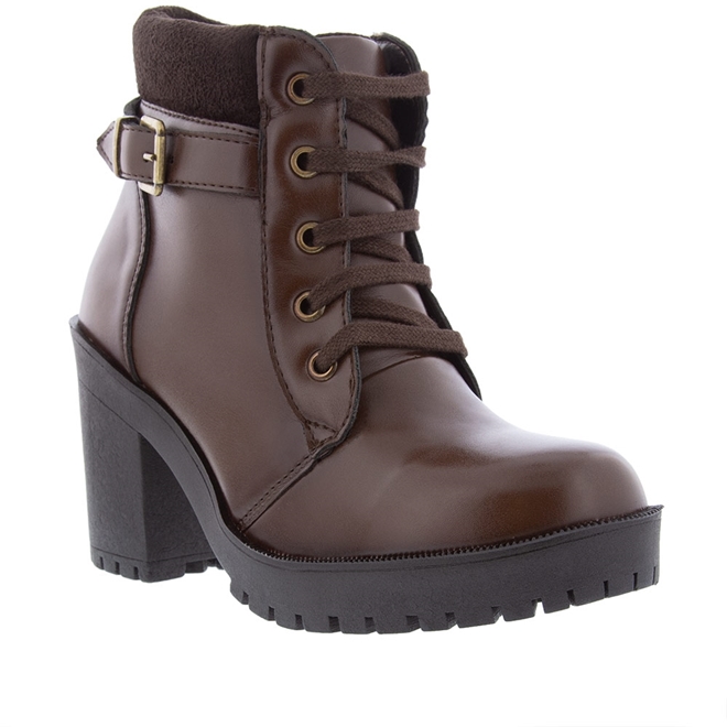 Coturno marrom clearance salto