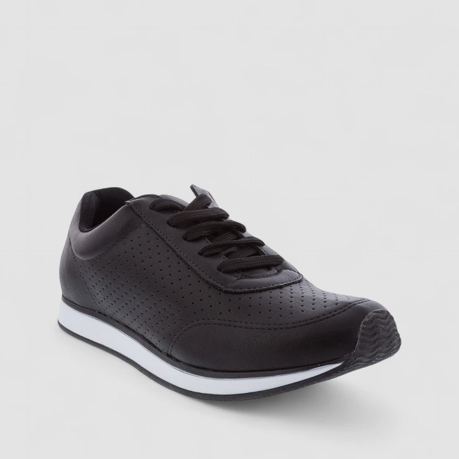 Tênis Via Marte Casual Feminino Perfuros Preto