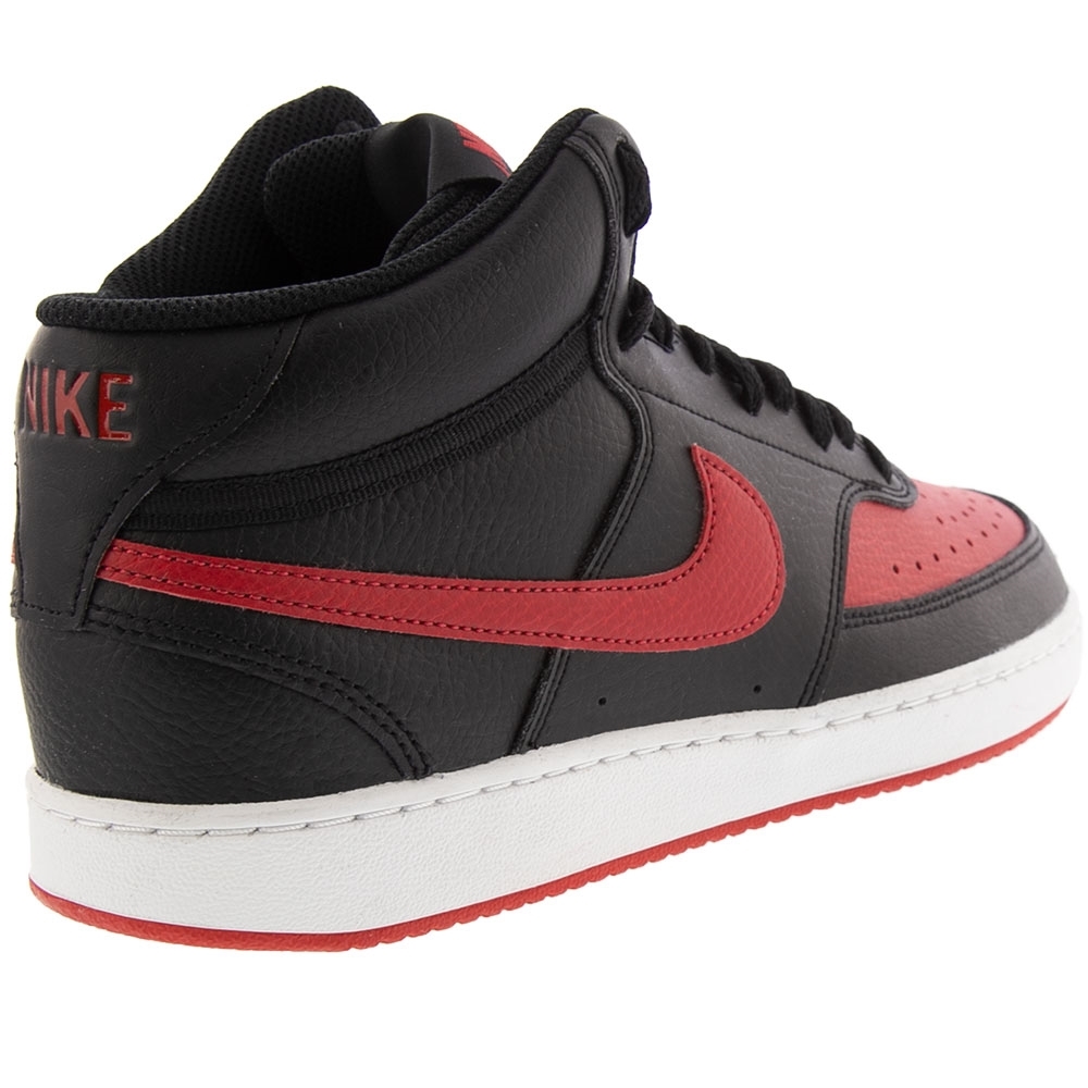 Tênis Nike Cano Alto Court Vision Mid Masculino Couro Preto Preto
