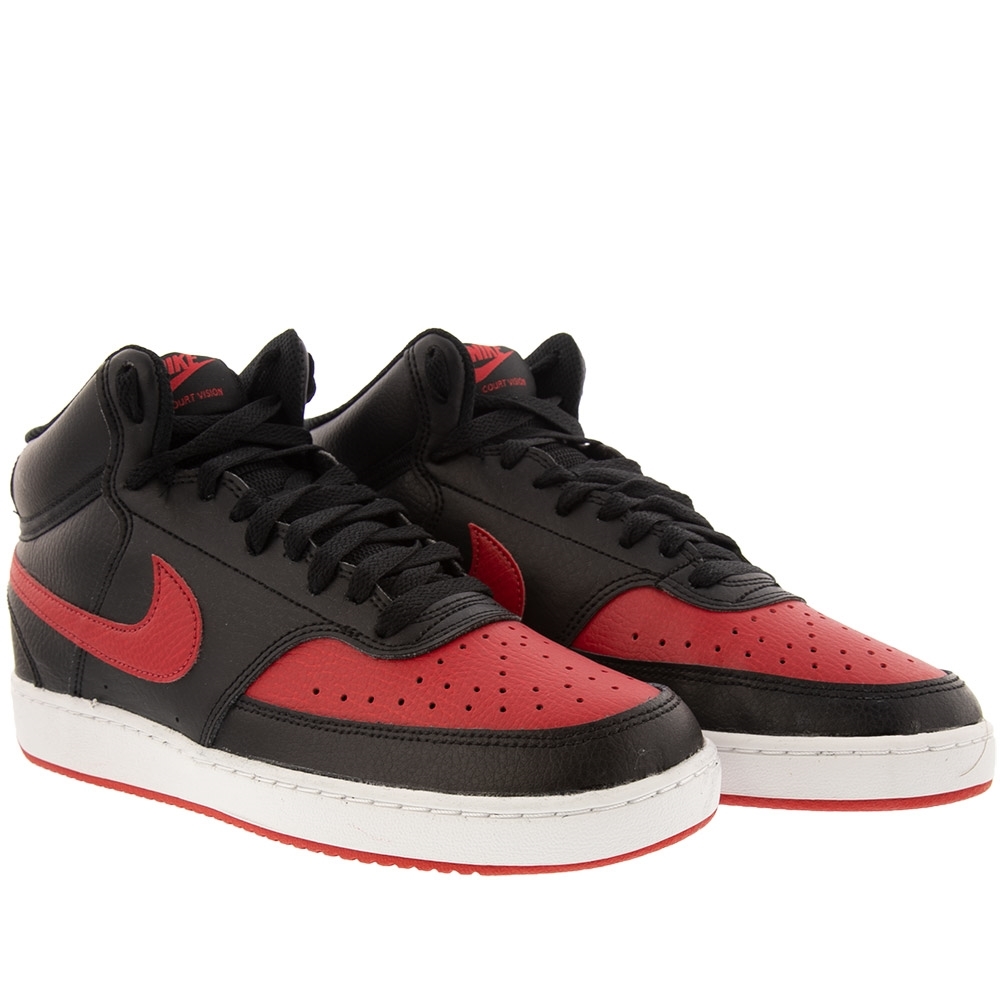 TÃªnis Nike Cano Alto Court Vision Mid Masculino Couro Preto