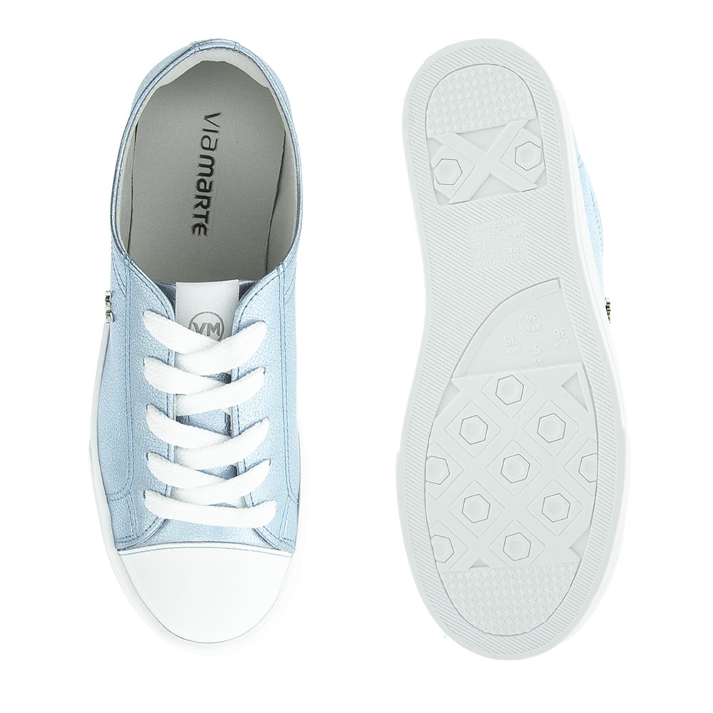 Tênis Via Marte Flatform Pespontos Metalizado Azul Azul - Renner