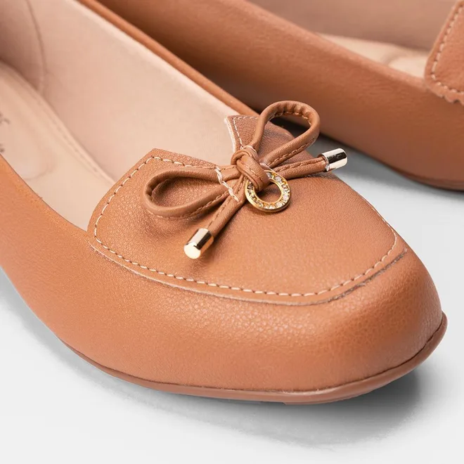 Mocassim Modare Ultraconforto Laço Pingente Caramelo