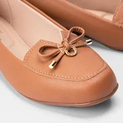 Mocassim Modare Ultraconforto Laço Pingente Caramelo