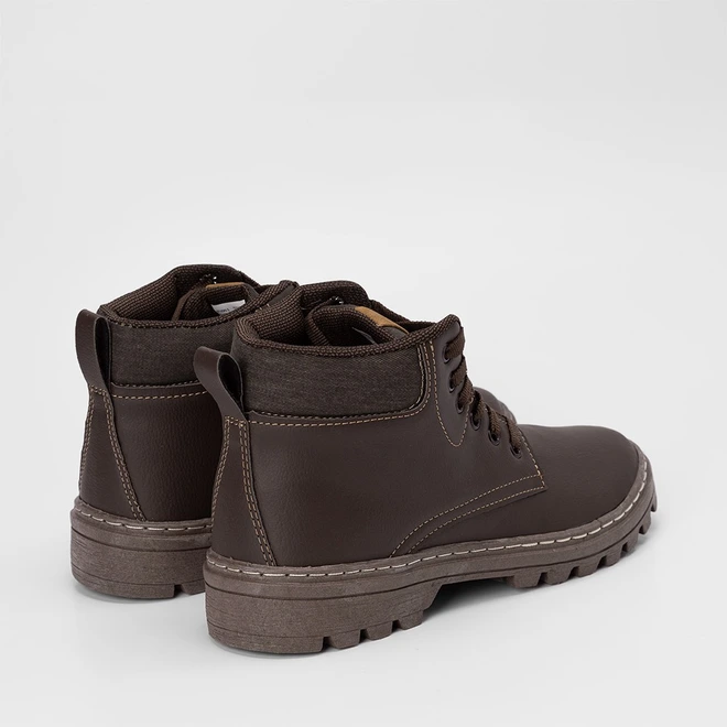 Bota Coturno Masculino Mac & Jac Recortes Marrom
