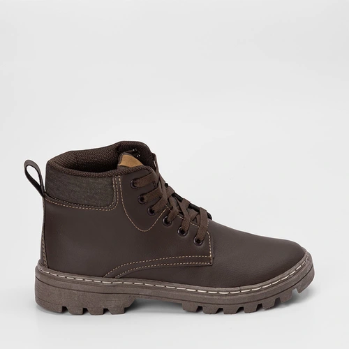 Bota Coturno Masculino Mac & Jac Recortes Marrom