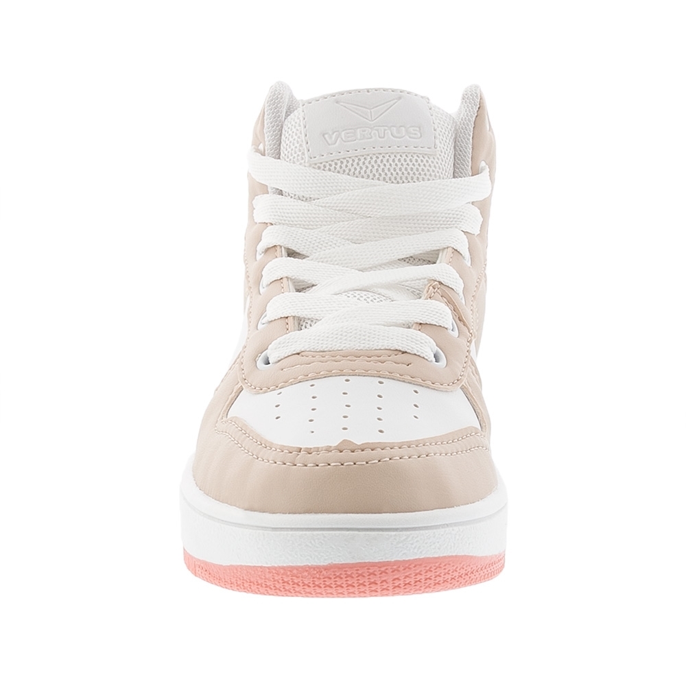 Tênis Vertus Cano Alto Street Feminino Recortes Bege Bege