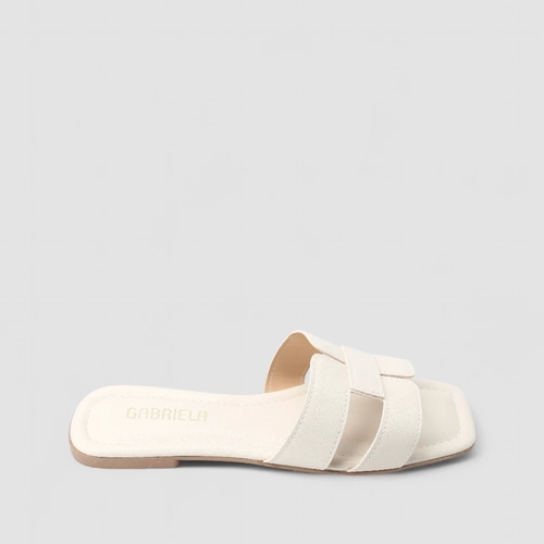 Rasteira Feminina Gabriela Essenciais Vazados Off White
